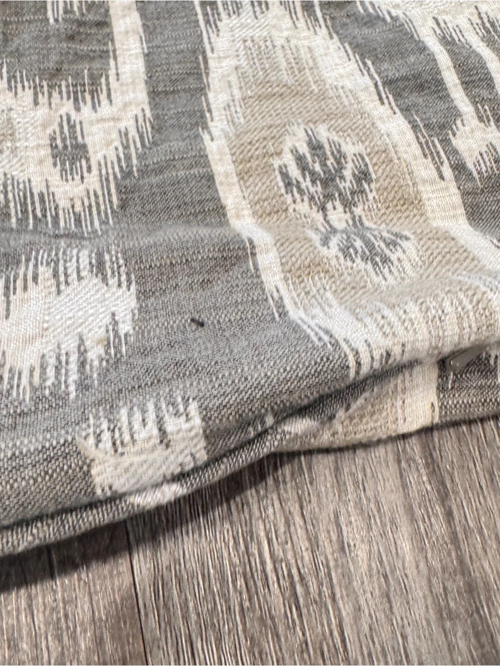 Crate&Barrel Neutral Ikat Accent Pillow Covers Set of 2 Gray Beige